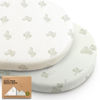 Picture of 2-Pack Organic Bassinet Sheets for Girls, Boys - 100% Cotton Bassinet Mattress Sheets Compatible with Halo Bassinest Swivel Sleeper, Graco, Baby Delight, Chicco, Unisex Fitted Bassinet Sheets (Elly)