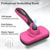 Picture of Dipoo Self-Cleaning Pet Grooming Brush - Skin-Friendly Deshedding Tool for Dogs & Cats in Pink, Removes Loose Hair and Tangles
