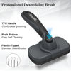 Picture of Dipoo Self-Cleaning Deshedding Brush for Dogs & Cats - Skin-Friendly Grooming Tool with Hair Brush for Long and Short Haired Pets, Grey