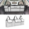 Picture of Car Trunk Organizer and Storage, Backseat Hanging Organizer for SUV, Truck, MPV, Waterproof, Collapsible Cargo Storage Bag with 4 Pockets, Car Accessories for Men and Women (Beige)
