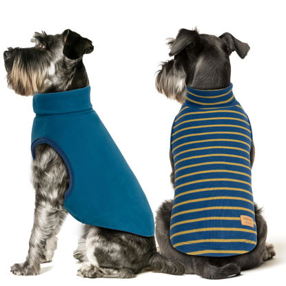 Picture of KYEESE 2Pack Dog Sweater Warm Dog Clothes Dog Sweatshirt Soft Turtleneck Small Dog Sweaters Dog Coats Stretchy Dog Sweaters for Small Dogs Male