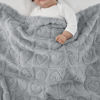 Picture of CREVENT 30"X40" Cozy Soft Warm Sherpa Baby Blanket for Girls Boys, Newborn Essentials for Infant, Baby Shower Receiving Gift - Grey Heart