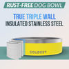 Picture of Coldest Dog Bowl - Anti Rust Metal & Non Slip Dog Bowls Large, Spill Proof Heavy Duty 3 Layers Insulated Dog Bowl - Food and Water Bowl for Dogs, Cats & Pets, Dishwasher Safe (42 oz, Solar Yellow)