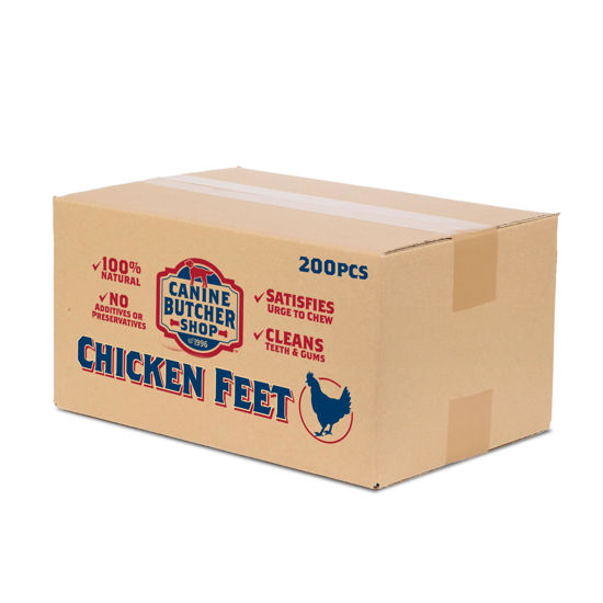 Picture of Canine Butcher Shop Chicken Feet Dog Treats, Raised & Made in USA (200-Pack), Dehydrated Chicken Feet, All Natural Dog Chews & Dog Snacks