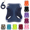 Picture of PWOD Dog Harness with Leash Set, No-Pull Step-in Reflective Pet Harness with 1 Leash Clips, Adjustable Soft Padded Easy Walk Dog Vest for Small Medium Large Dogs, Cats(Dark Blue, Small)