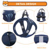 Picture of PWOD Dog Harness with Leash Set, No-Pull Step-in Reflective Pet Harness with 1 Leash Clips, Adjustable Soft Padded Easy Walk Dog Vest for Small Medium Large Dogs, Cats(Dark Blue, Small)