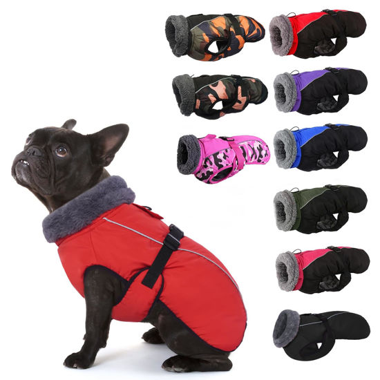 Picture of IECOii Extra Warm Dog Coat Reflective Adjustable Dog Jacket Dog Winter Coat with Buckle Fleece Turtleneck Dog Jacket for Cold Weather Soft Winter Coat for Small Medium Extra Large Dogs