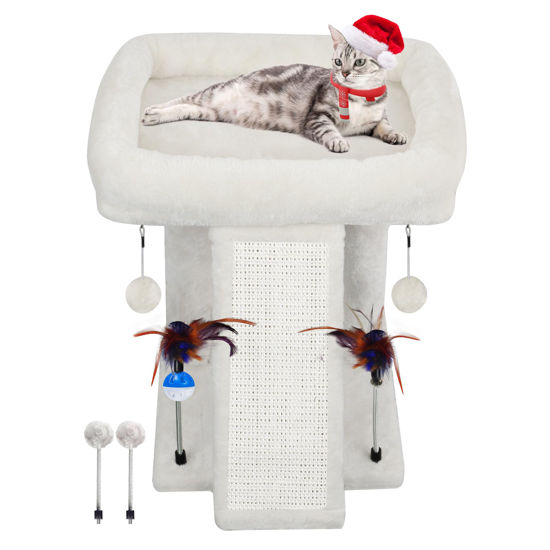 Picture of TWDEPART Cat Tree Cat Tower with Cat Scratching Post for Indoor Cats,Activity Centre Climbing Tree Cat Furniture with Playful Toy Balls,Beige