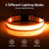 Picture of Vizpet LED Dog Collar, Light Up Dog Collar Adjustable USB Rechargeable Super Bright Safety Light Glowing Collars for Dogs(Medium,Orange)