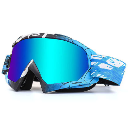 Picture of BATFOX Dirt Bike ATV Goggles Motorcycle Gear Riding Motocross Dirtbike 4-Wheeler MX DH Accessories Goggles Glasses for Men Women Youth UV400 Protection Dust-proof Anti-Slip Strap
