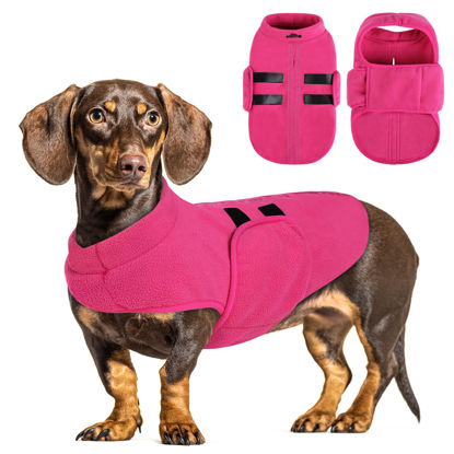 Picture of Queenmore XL Dog Sweater, Soft Fleece Vest Pullover Dog Jacket with Leash Hole, Warm Winter Dog Clothes Cold Weather Doggy Dachshund Sweaters for Large Dogs Cats Boy or Girl (Pink, XL)