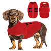 Picture of Queenmore XL Dog Sweaters, Soft Fleece Vest Pullover Dog Jacket with Leash Hole, Warm Winter Dog Clothes Cold Weather Doggy Dachshund Sweater for Large Dogs Cats Boy or Girl (Red, XL)