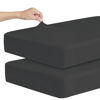 Picture of Stretchy Crib Sheets for Boys or Girls, 2 Pack Baby Crib Sheets Fitted for Standard Crib and Toddler Mattress 52" x 28", Soft and Breathable Fitted Crib Sheets Neutral, Black