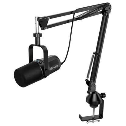 Picture of FDUCE SL40+ Dynamic Podcast Microphone,USB/XLR Microphone kit for Streaming&Gaming,Boom Arm Stand Mic,Built-in Headphone Output,Mute Button,gain Button