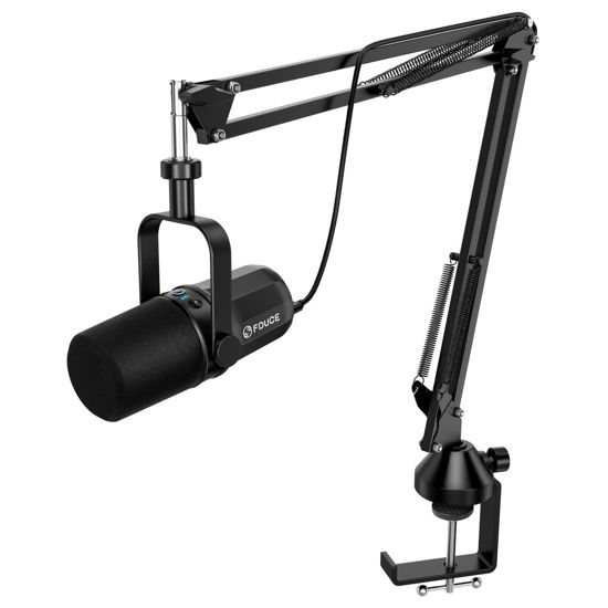 Picture of FDUCE SL40+ Dynamic Podcast Microphone,USB/XLR Microphone kit for Streaming&Gaming,Boom Arm Stand Mic,Built-in Headphone Output,Mute Button,gain Button