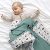 Picture of Lulu moon Muslin Baby Blanket - Cotton Quilt Blankets for Toddlers - Reversible Nursery Crib Blanket for Baby Boys and Girls 47"x47"(Sage Dinosaur)