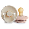 Picture of FRIGG Rope Natural Rubber Baby Pacifier | Made in Denmark | BPA-Free (Blush/Cream, 0-6 Months)