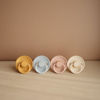Picture of FRIGG Rope Natural Rubber Baby Pacifier | Made in Denmark | BPA-Free (Blush/Cream, 0-6 Months)