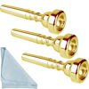 Picture of Gold Trumpet Mouthpiece 7C 5C 3C Trumpet Mouthpiece Set with Box Cleaning Cloth Compatible with Yamaha Bach Conn King Musical Instruments for Beginners and Professional Players 3Pack