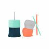 Picture of Boon SNUG Silicone Straw Cup - Includes 3 Stretchy Sippy Cup Lids, 3 Straws, and Toddler Cup - Convert Any Kids Cups or Toddler Cups into Straw Sippy Cups - Mint
