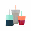Picture of Boon SNUG Silicone Straw Cup - Includes 3 Stretchy Sippy Cup Lids, 3 Straws, and Toddler Cup - Convert Any Kids Cups or Toddler Cups into Straw Sippy Cups - Mint