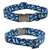 Picture of Elegant little tail Dog Collar, Blue Shark Pattern Pet Collar Durable Cute Dog Collars Male or Female Pet Gift Adjustable Dog Collar for Medium Dogs