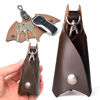 Picture of CAILLU KeyChain Leather Bat Shape for men gifts and women Car key fob case,Leather fashion pop keys ring cover holder (Dark brown Bat)