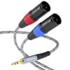 Picture of JOLGOO 3.5 mm TRS to Dual XLR Male Pro Stereo Breakout Cable, 1/8" TRS Stereo to 2 XLR Male Y Splitter Patch Microphone Cable, 15 Feet