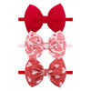 Picture of YanJie Nylon Valentines Bows for Baby Girls Red Heart Bow Headband Newborn Toddler Infant Hot Pink Hair Bow Valentines Day Headband Hair Accessories