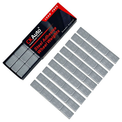Picture of CKAuto 1oz, Grey, Adhesive Stick on Wheel Weights,EasyPeel Tape, 36oz/Box, US Quality(36pcs)