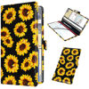 Picture of RSAquar Car Registration and Insurance Holder, Leather Car Glove Box Organizer, Cool Car Accessories for ID, Driver's License Cards & Essential Document, Men&Women, Sunflower