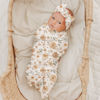 Picture of Konssy Baby Girl Newborn Receiving Blanket with Matching Headband and Beanie Set Baby Swaddle Nursery Swaddle Wrap