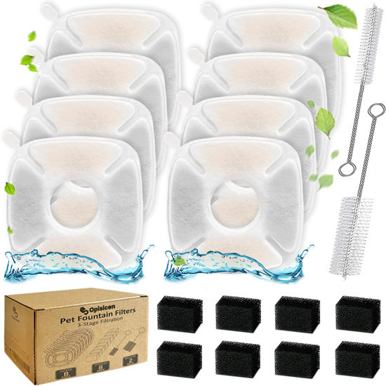 Picture of 18 Pcs Cat Fountain Filters Replacement Compatible with VEKEN® 95oz/2.8L Cat Water Fountain Filters Automatic Dog Water Fountain Filters Pet Fountain