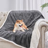 Picture of Qeils Dog Blankets for Small Dogs - Waterproof Cat Blanket Washable - Sherpa Fleece Puppy Blanket, Soft Plush Reversible Throw Protector for Bed Couch Car Sofa, 30"X40", Dark Grey