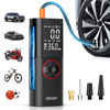 Picture of ZGZUXO Tire Inflator Portable Air Compressor, Rechargeable Air Pump for Car Tires, 150PSI Portable Tire Inflator for Car, Cordless Bike Tire Pump with Pressure Gauge, LCD Dual Screen, Motorcycle Pump