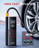 Picture of ZGZUXO Tire Inflator Portable Air Compressor, Rechargeable Air Pump for Car Tires, 150PSI Portable Tire Inflator for Car, Cordless Bike Tire Pump with Pressure Gauge, LCD Dual Screen, Motorcycle Pump