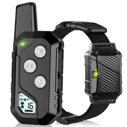 Picture of Dog Shock Collar, IP67 Waterproof Dog Training Collar with Remote, 3 Training Modes, Shock, Vibration and Beep, Rechargeable Electric Shock Collar for Large Medium Small Dog