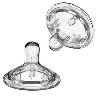 Picture of Nanobebe Nipples Baby Bottle Nipples, Silicone Nipple, Triple Vented, Ready to Use, 2-Pack, Fast Flow