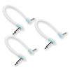 Picture of M MAKA Flat Low Profile Guitar Patch Cable 12 inch for Effects Pedals, 1/4 inch Right-Angle, Sonic Blue, 3-Pack