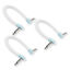 Picture of M MAKA Flat Low Profile Guitar Patch Cable 12 inch for Effects Pedals, 1/4 inch Right-Angle, Sonic Blue, 3-Pack