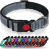 Picture of Taglory Reflective Dog Collar with Safety Locking Buckle, Adjustable Nylon Pet Collars for Extra Large Dogs Female Male, Grey, XL