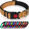 Picture of Taglory Reflective Dog Collar with Safety Locking Buckle, Adjustable Nylon Pet Collars for Large Dogs Female Male, Tan, L