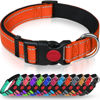 Picture of Taglory Reflective Dog Collar with Safety Locking Buckle, Adjustable Nylon Pet Collars for Medium Dogs Female Male, Orange, M