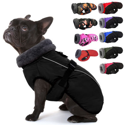 Picture of IECOii Extra Warm Dog Coat Reflective Adjustable Dog Jacket Dog Winter Coat with Buckle Fleece Turtleneck Dog Jacket for Cold Weather Soft Winter Coat for Small Medium Extra Large Dogs