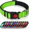Picture of Taglory Reflective Dog Collar with Safety Locking Buckle, Adjustable Nylon Pet Collars for Small Dogs Female Male, S, Green