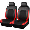 Picture of CAR Pass Universal Leather Two Front Seat Covers,Sport seat Covers fits Most Cars, SUVs, Trucks, and Vans Airbag Compatible (Black and Red)