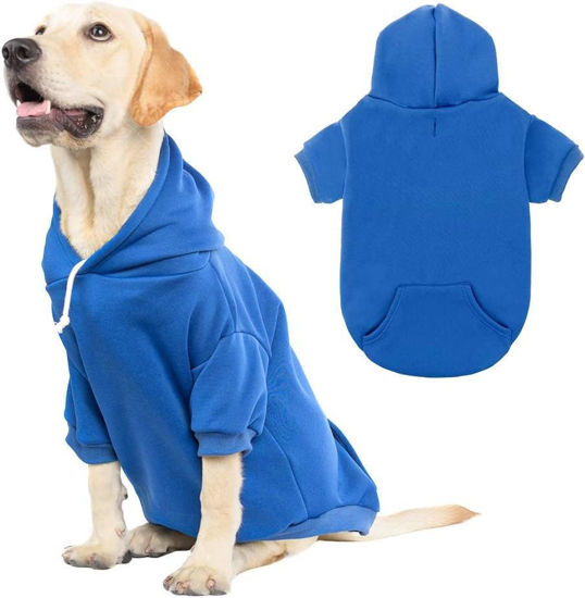 Picture of KOOLTAIL Basic Dog Hoodie - Soft and Warm Dog Hoodie Sweater with Leash Hole and Pocket, Dog Winter Coat, Cold Weather Clothes for XS-XXL Dogs
