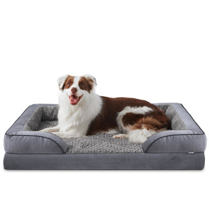 Picture of INVENHO Orthopedic Dog Bed for Large Dogs, Washable Large Dog Bed Waterproof, Egg-Crate Foam Dog Couch Bed with Washable Removable Cover, Waterproof Lining and Nonskid Bottom