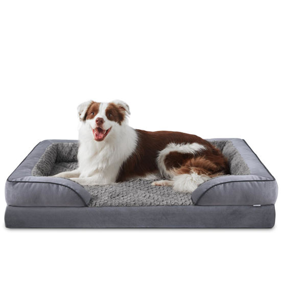 Picture of INVENHO Orthopedic Dog Bed for Large Dogs, Washable Large Dog Bed Waterproof, Egg-Crate Foam Dog Couch Bed with Washable Removable Cover, Waterproof Lining and Nonskid Bottom