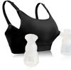 Picture of Hands Free Pumping Bra Hands-Free Breast Pump Bra Nursing Bras for Pumping Adjustable Breast-Pumps Holding and Nursing Bra,Black,Small